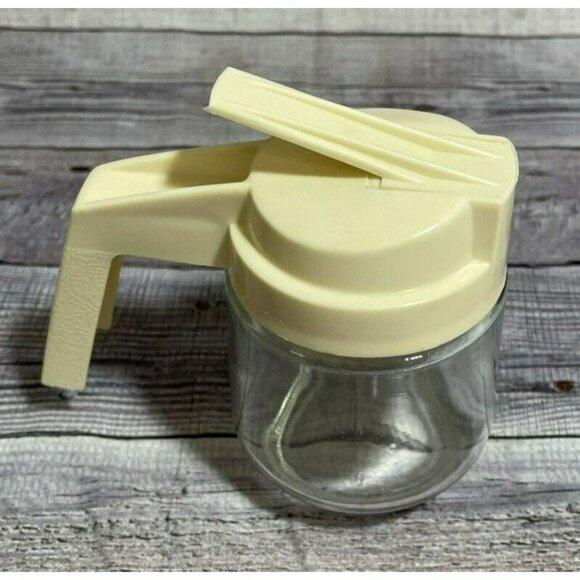 Vintage Gemco Syrup Dispenser With Cream Lid - USA Made Glass & Plastic Pourer - Picture 3 of 6